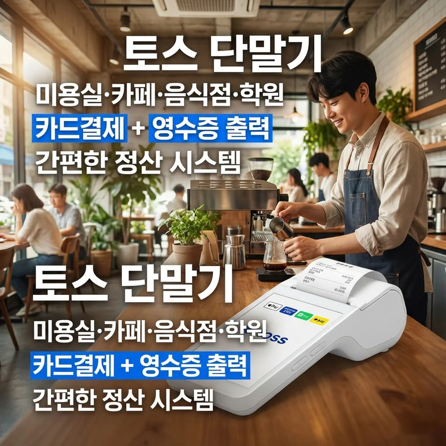 카페와 음식점, 미용실, 학원에서 쓰는 토스 단말기